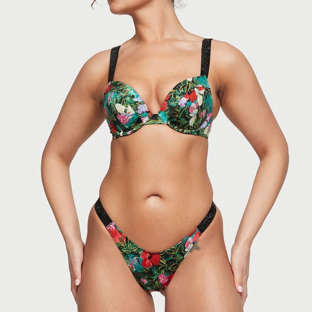2pcs 36DD & L Victoria’s Secret Swim Push Up Top & Barzilian Bikini Bottom